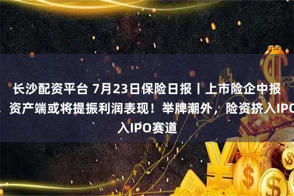 长沙配资平台 7月23日保险日报丨上市险企中报前瞻，资产端或将提振利润表现！举牌潮外，险资挤入IPO赛道